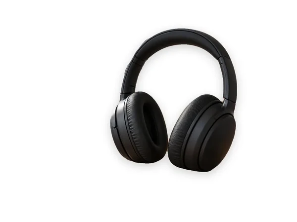 Black headphones on a clean white background for a product listing