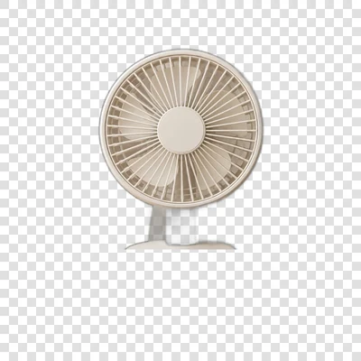 White desk fan cut out on a transparent background