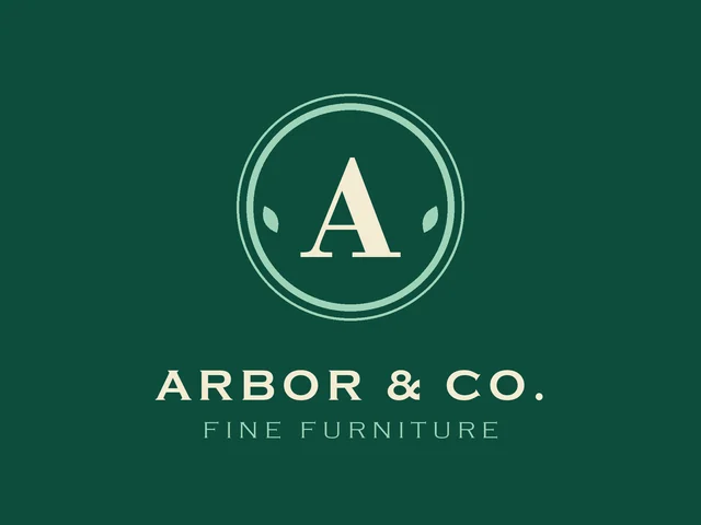 AI prompt example for a green A logo: serif monogram on emerald green
