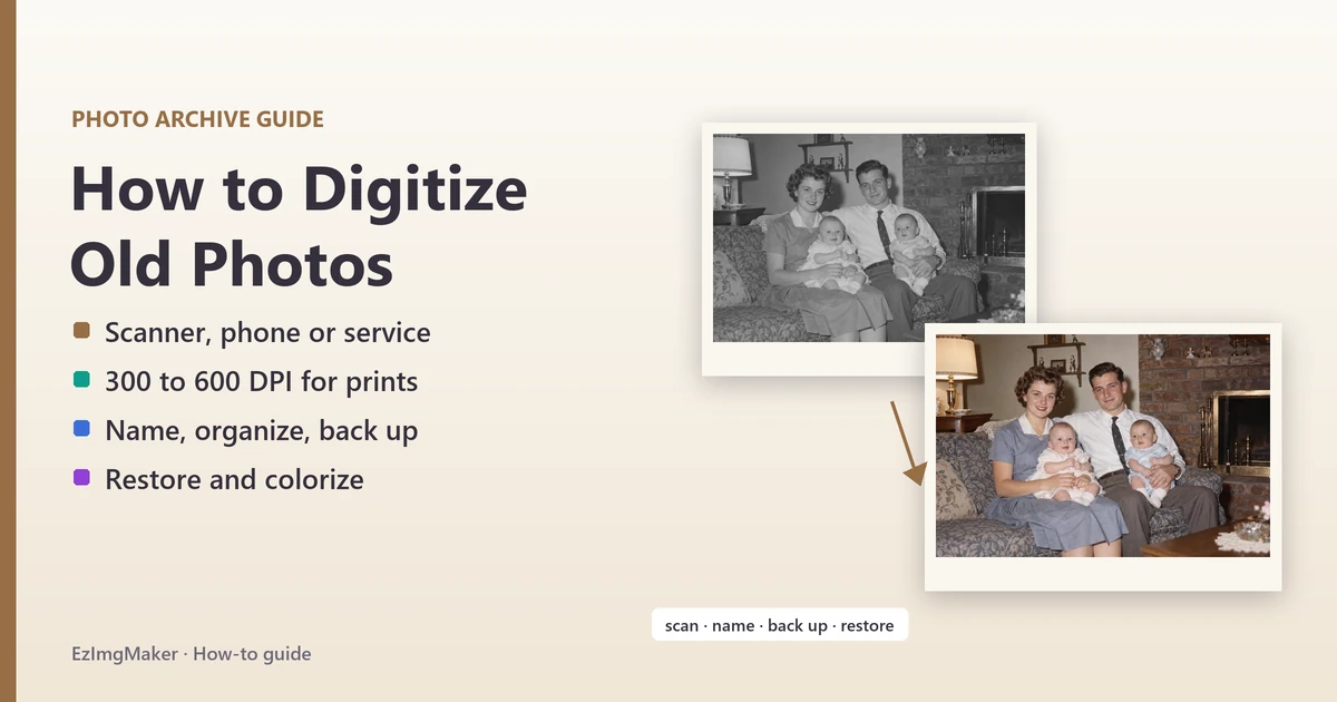 How to Digitize Old Photos at Home: Scanner, Phone or Service