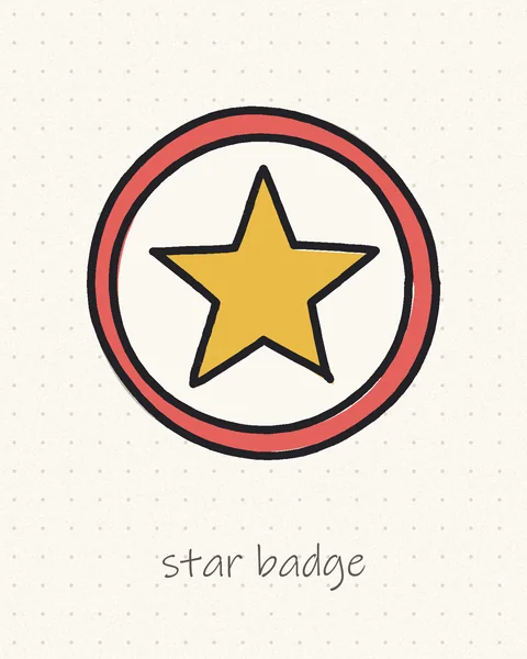 Easy logo to draw: a gold five-point star inside a red ring badge
