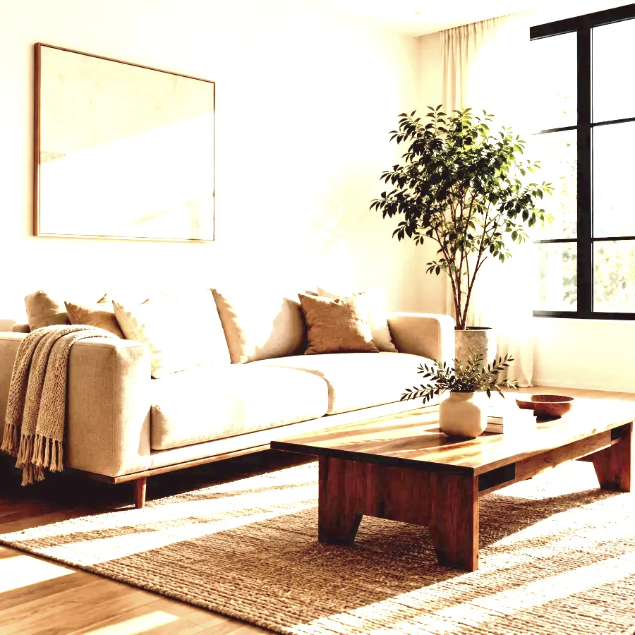 Extremely overexposed photo of a sunlit living room with a blown-out window and white walls