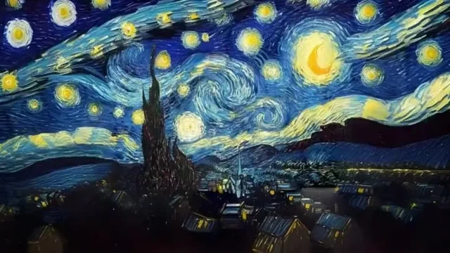 Swirling starry night painting ready to animate into a moving video