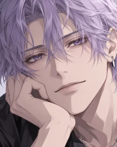 Anime style Instagram profile picture idea with soft lavender hair