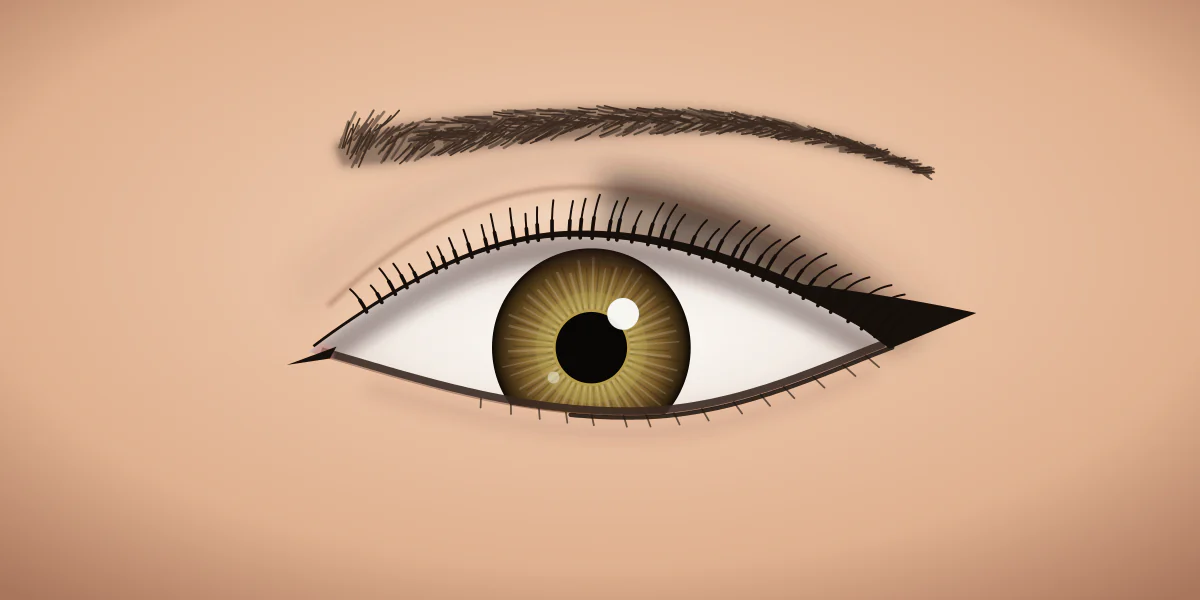 The same almond eye with siren eye makeup: smoked outer corner, sharp lifted wing and liner pulled into the inner corner