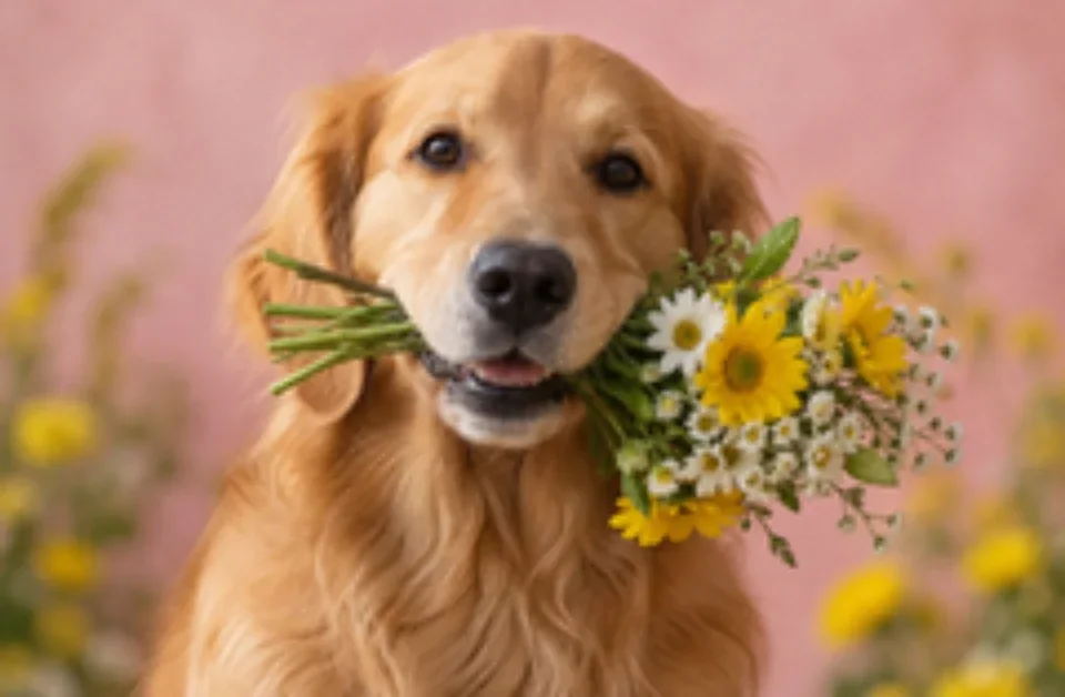Low resolution photo of a golden retriever before AI upscaling