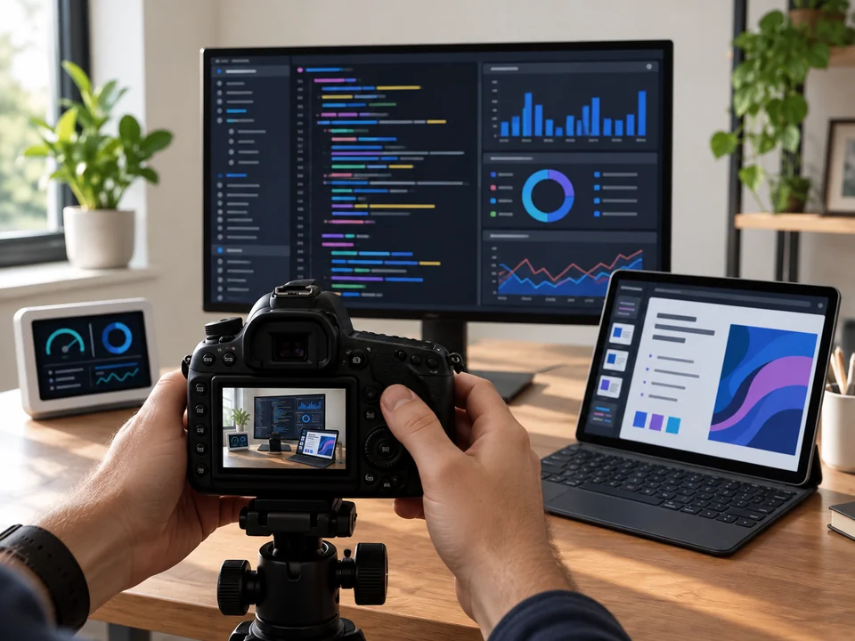 Photographing a computer screen with a camera on a tripod, the classic cause of screen moire