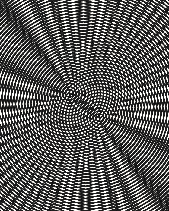 Circle moire pattern from two offset sets of concentric rings