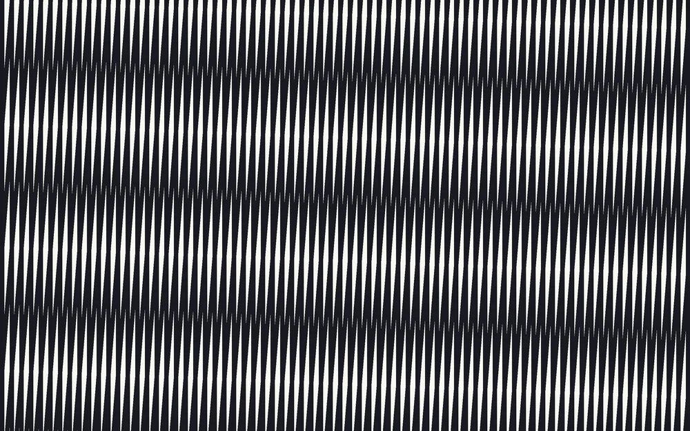 What is a moire pattern: two identical line grids overlapped at 4.5 degrees create broad dark moire bands