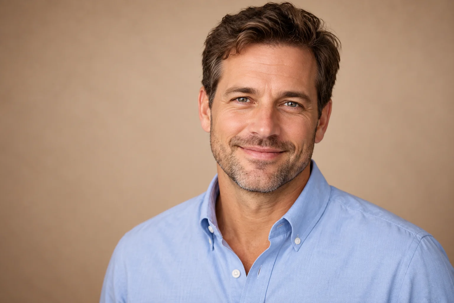 Portrait of a man in his 40s created with a custom age setting