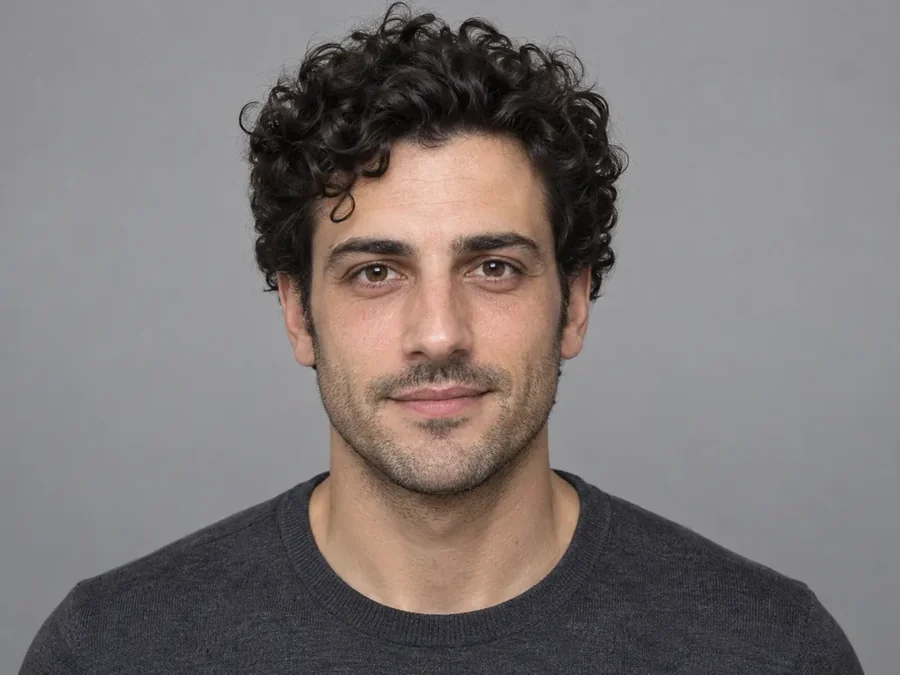 Drag to compare dark circles under the eyes with the same man after a natural under-eye touch-up (after)