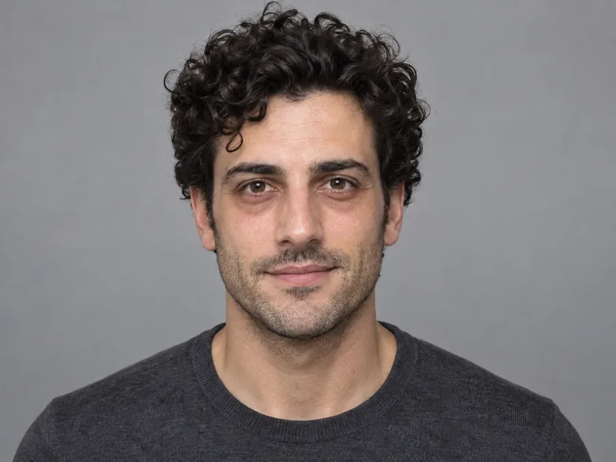 Drag to compare dark circles under the eyes with the same man after a natural under-eye touch-up (before)