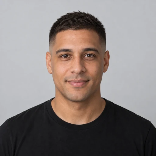Drag to compare a short fade with the same man wearing a man bun (before)