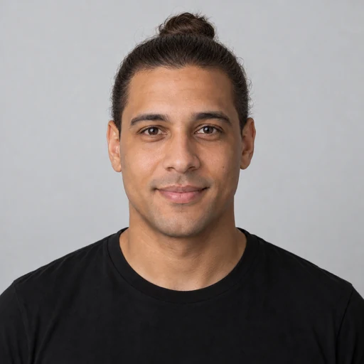 Drag to compare a short fade with the same man wearing a man bun (after)