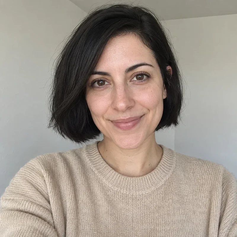Drag to compare a plain selfie with the same woman in a New Year fireworks photoshoot (before)
