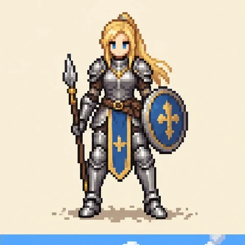 Pixel art fantasy hero sprites: a knight, an archer, and a mage