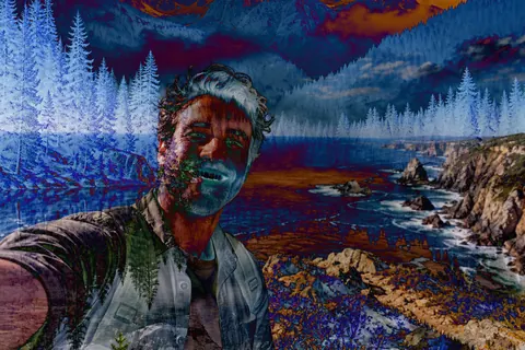 Difference blend with inverted, psychedelic colors
