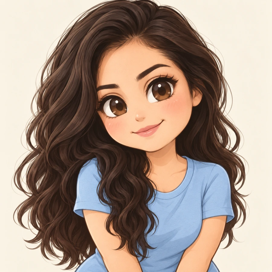 Drag to compare the original selfie and the chibi version (after)