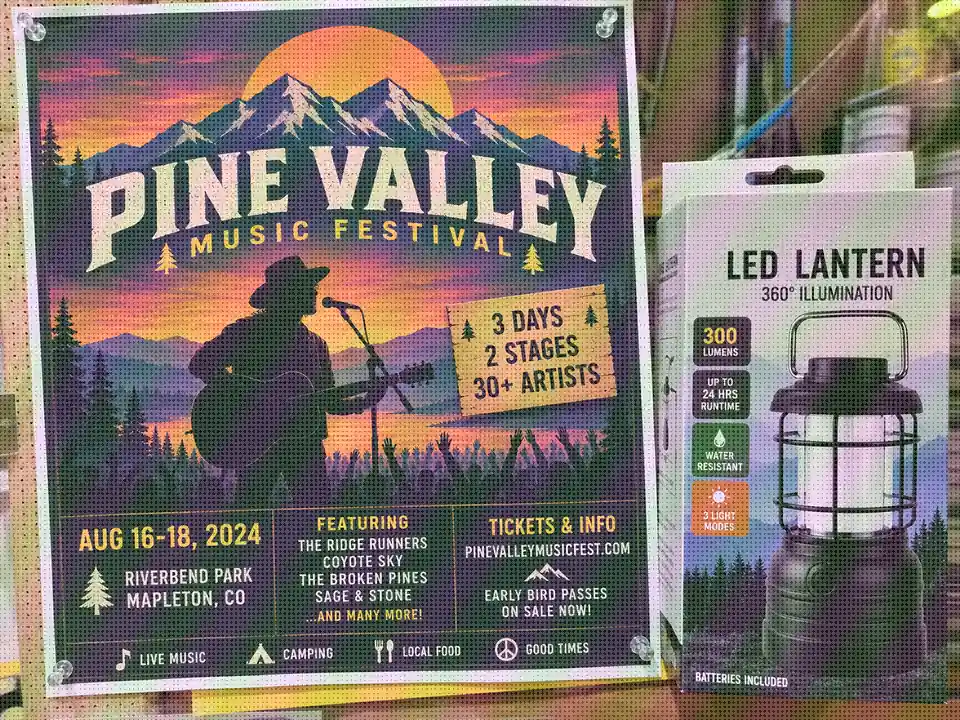 Drag to compare the printed poster photo before and after moire removal (before)