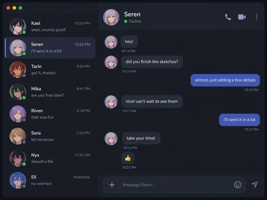Discord pfp tester preview showing two round avatars next to a username at small size