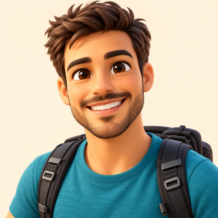 Drag to compare the beach photo and the 3D avatar emoji (after)