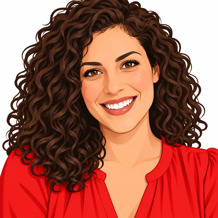 Drag to compare the woman’s portrait and her flat emoji icon (after)