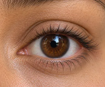 Close-up of an eye with volume lash extensions