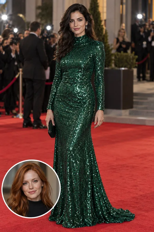 Drag to compare the red-carpet photo before and after the face swap (before)