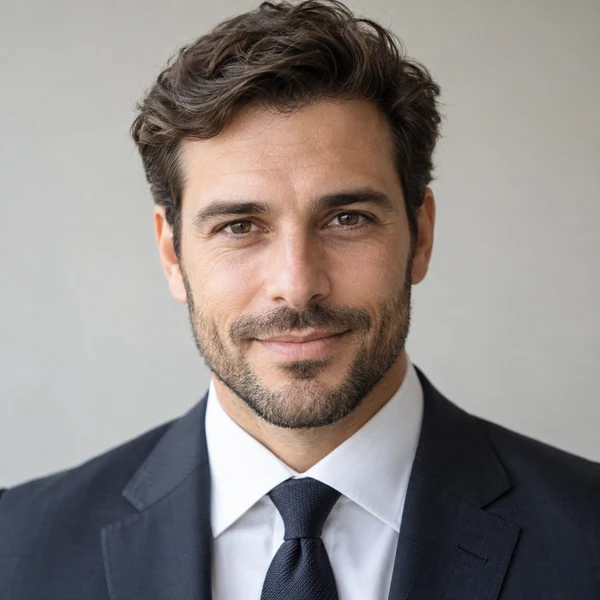 Businessman in a suit with a confident expression
