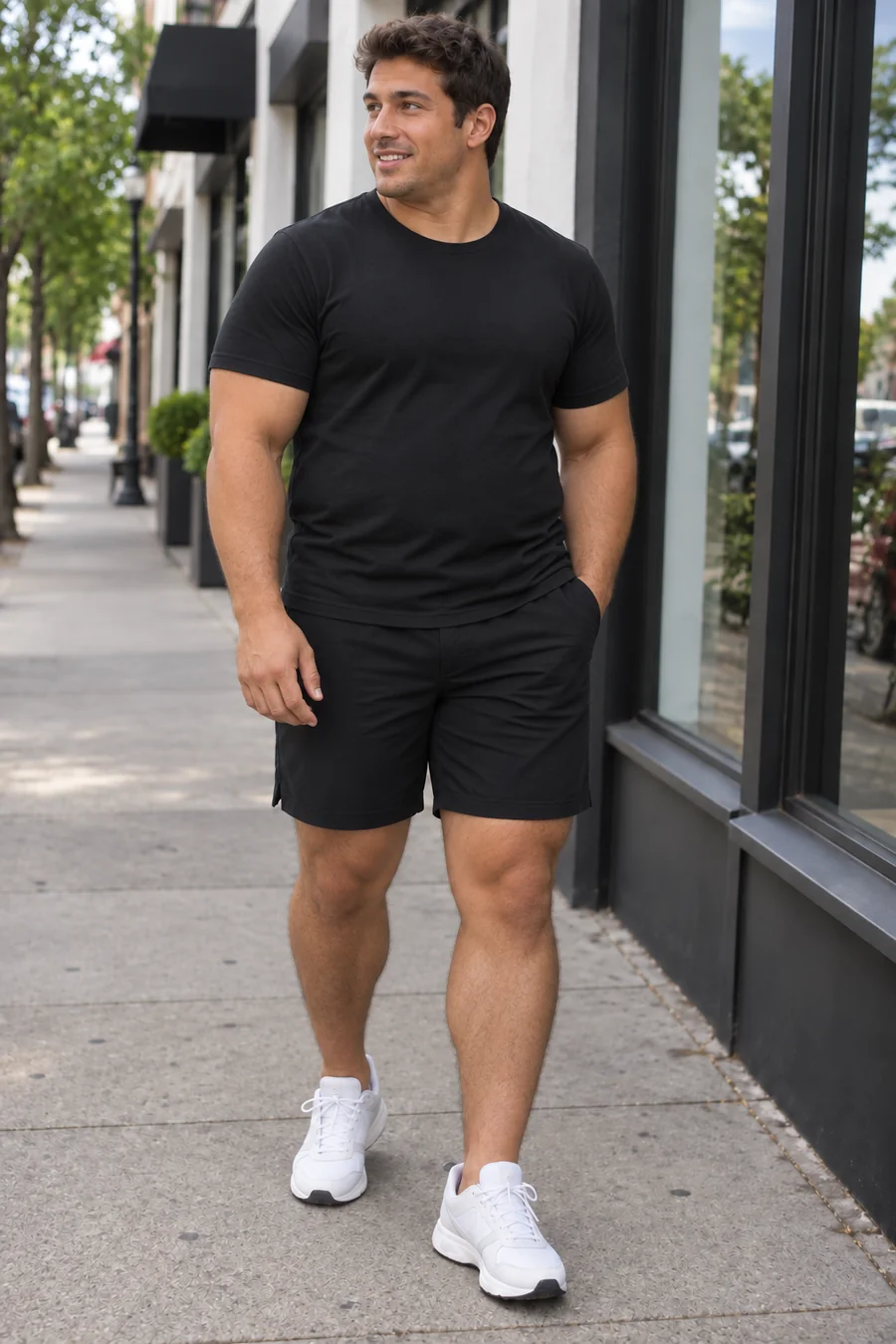 Drag to compare the young man before and after the fat filter (after)