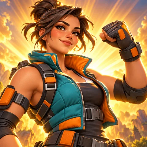 Fortnite-style pfp of an original tactical soldier throwing a punch