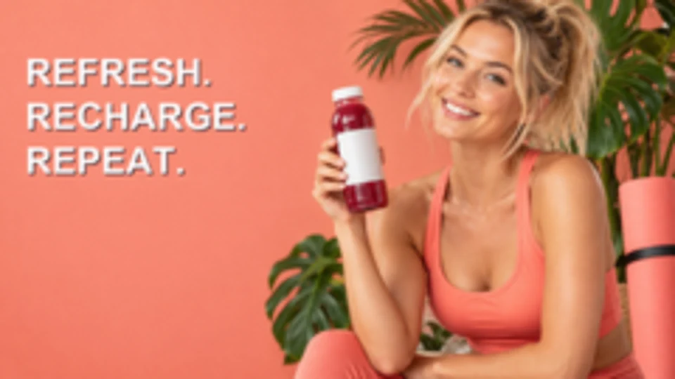 Drag to compare the original drink ad and the upscaled ad (before)