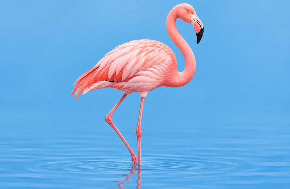 Drag to compare the low resolution flamingo illustration and the high resolution artwork (after)