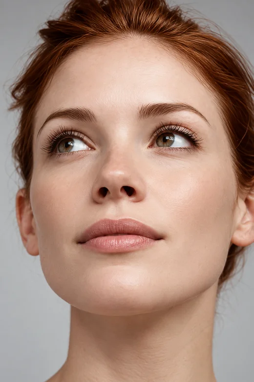 Drag to compare the original lips and the natural plump preview (before)
