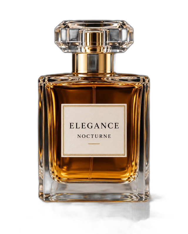 Drag to compare the perfume bottle on black and marble and the bottle as a transparent photo (after)
