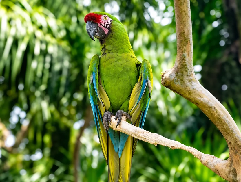 Drag to compare the parrot photo and the painterly version (before)