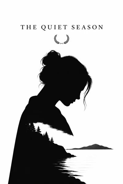Minimalist black and white film festival poster with geometric shapes