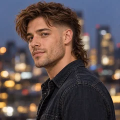 Burst Fade Mullet