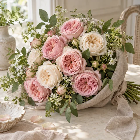 Birth month flower bouquet generator idea: a bouquet of June roses