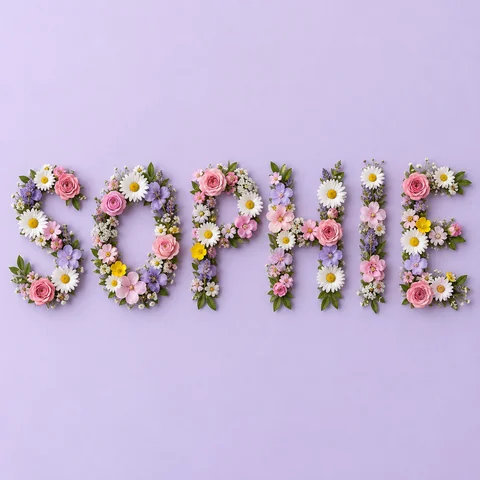 Flower filter name wallpaper with SOPHIE spelled in tiny flowers