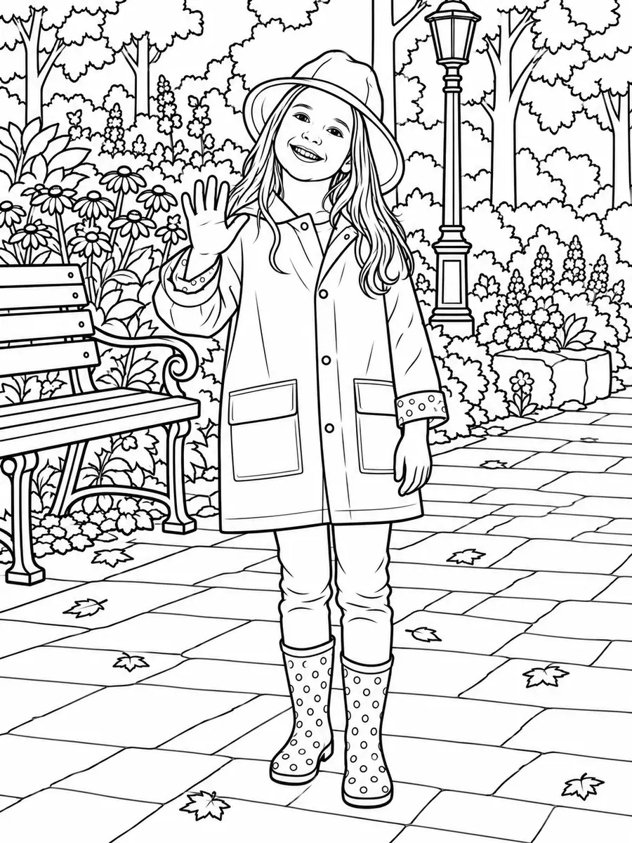 Drag to compare the colorful illustration and the coloring page outline (after)