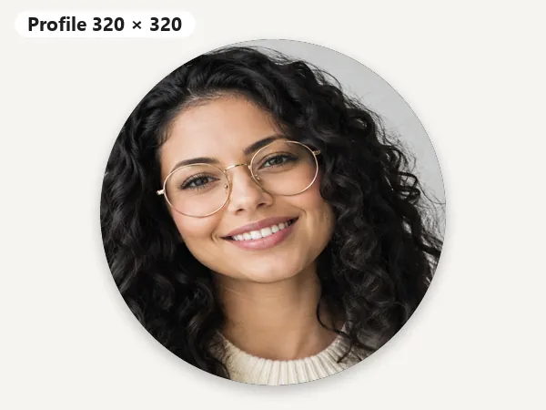 Square Facebook profile picture shown as a circle