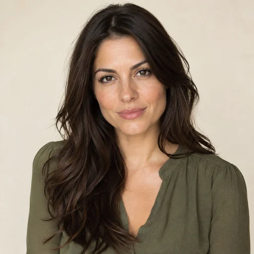 Drag to compare long layered hair with the same woman wearing a chin-length bob (before)