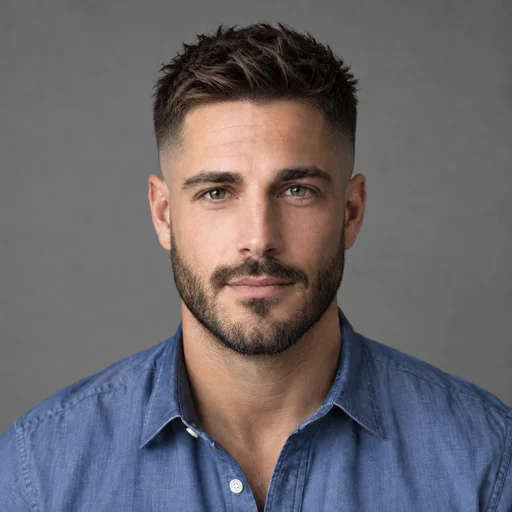 Drag to compare a quiff with the same man wearing a skin fade (after)