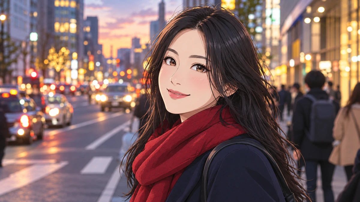 Drag to compare the original photo and the anime VTuber version (after)
