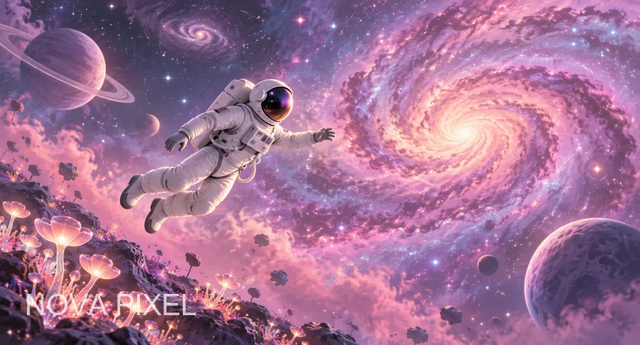 Drag to compare the astronaut illustration with a logo and the version with the logo removed (before)