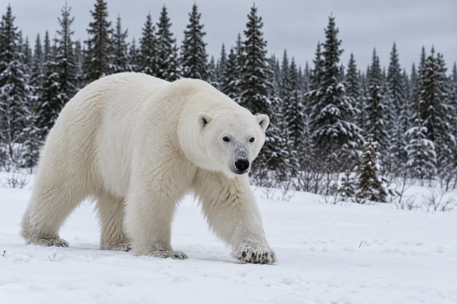Drag to compare the polar bear photo with a tiled preview watermark and the clean photo (after)