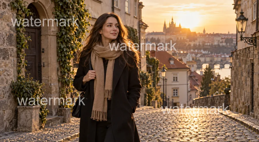 Drag to compare the street portrait covered in watermark text and the clean photo (before)