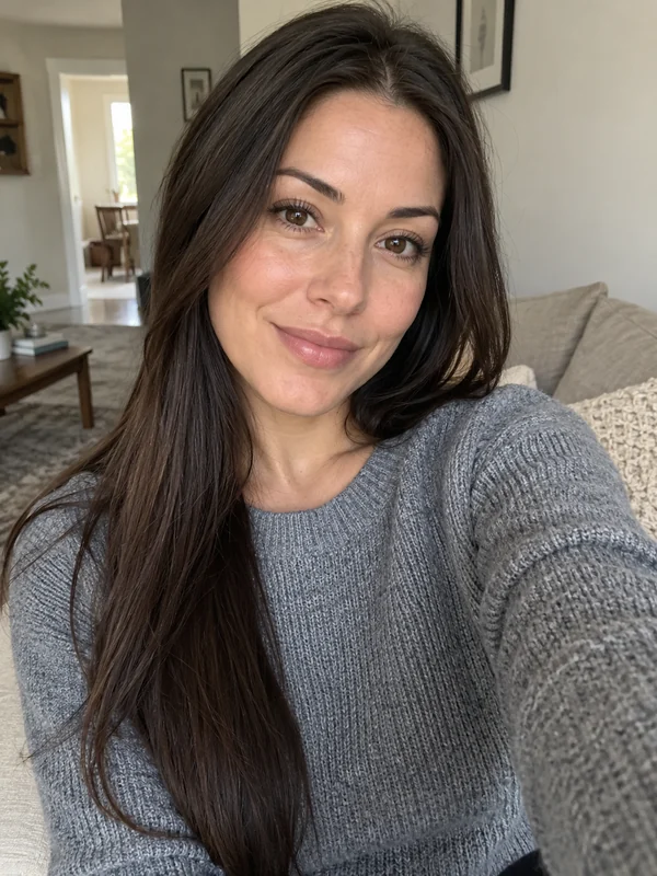 Drag to compare the selfie with both eyes open and the natural wink (before)