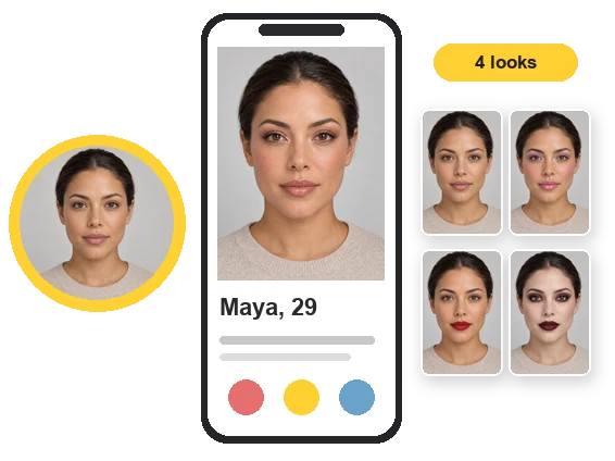 Makeup selfie used on a social profile